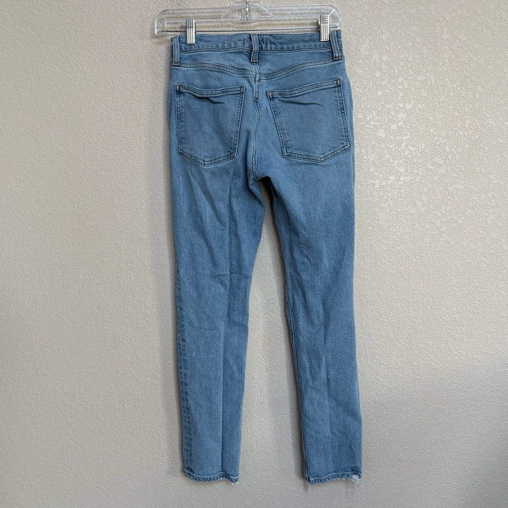 AGOLDE‎ Willow Mid Rise Slim Straight Raw Hem Jeans Light Wash 25 - Picture 2 of 9